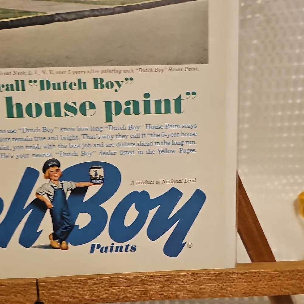 Vintage Dutch Boy Paint Advertisement - 1961 / Back Is Budwiser Advertisement